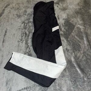 Black with white striped leggings